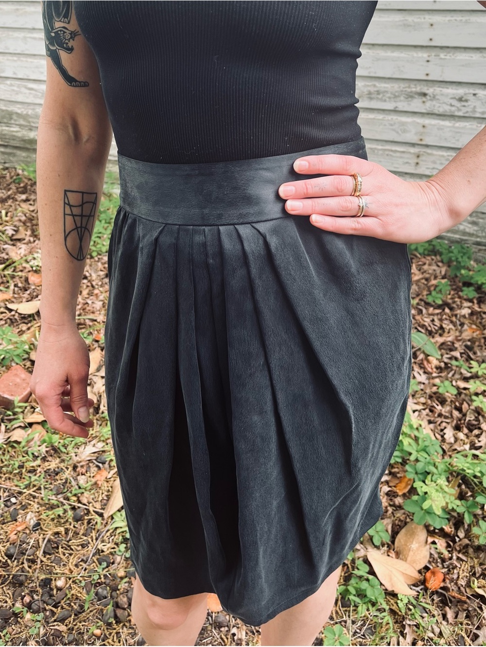 Classic Black Pleated Women's Skirt